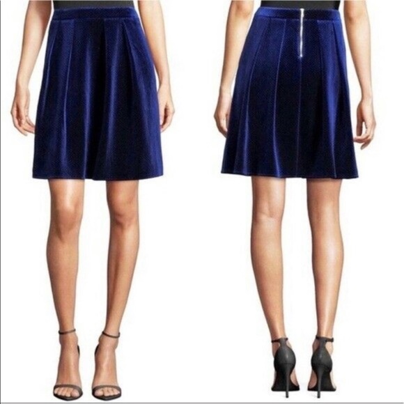 Worthington Dresses & Skirts - WORTHINGTON Jacquard Blue Velvet Skirt